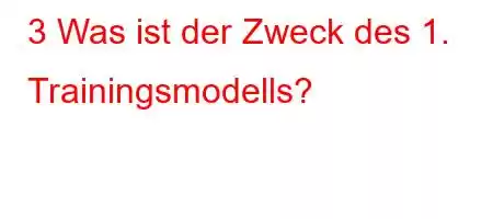 3 Was ist der Zweck des 1. Trainingsmodells?