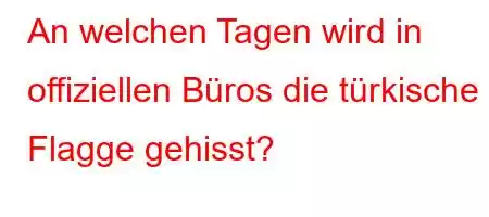 An welchen Tagen wird in offiziellen Büros die türkische Flagge gehisst?