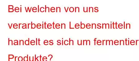 Bei welchen von uns verarbeiteten Lebensmitteln handelt es sich um fermentierte Produkte?