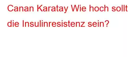 Canan Karatay Wie hoch sollte die Insulinresistenz sein?