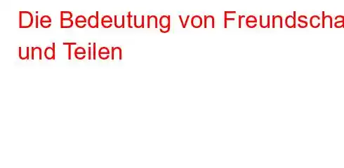 Die Bedeutung von Freundschaft und Teilen