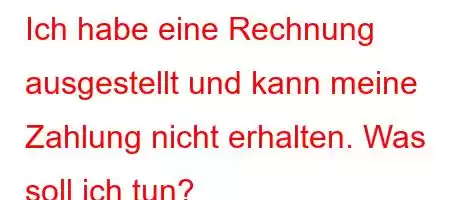 Ich habe eine Rechnung ausgestellt und kann meine Zahlung nicht erhalten. Was soll ich tun?