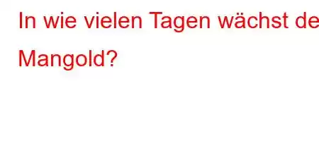 In wie vielen Tagen wächst der Mangold?