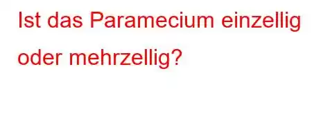 Ist das Paramecium einzellig oder mehrzellig