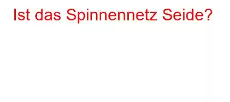 Ist das Spinnennetz Seide?