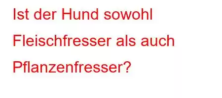 Ist der Hund sowohl Fleischfresser als auch Pflanzenfresser