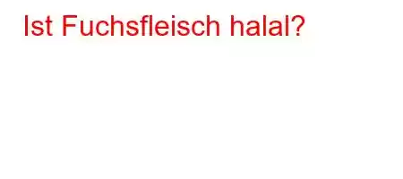 Ist Fuchsfleisch halal?