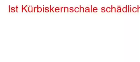 Ist Kürbiskernschale schädlich