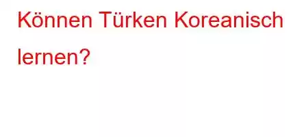 Können Türken Koreanisch lernen?