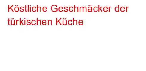 Köstliche Geschmäcker der türkischen Küche