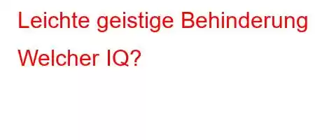 Leichte geistige Behinderung Welcher IQ?