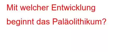 Mit welcher Entwicklung beginnt das Paläolithikum