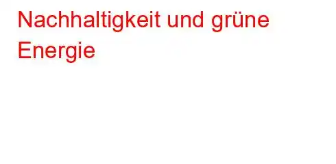 Nachhaltigkeit und grüne Energie