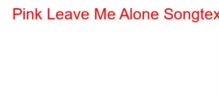 Pink Leave Me Alone Songtext