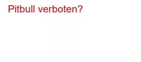 Pitbull verboten?