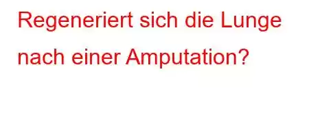 Regeneriert sich die Lunge nach einer Amputation?