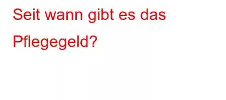 Seit wann gibt es das Pflegegeld