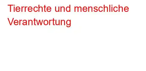 Tierrechte und menschliche Verantwortung