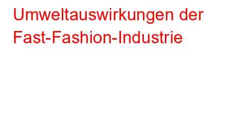 Umweltauswirkungen der Fast-Fashion-Industrie