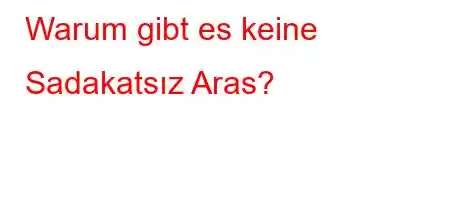 Warum gibt es keine Sadakatsız Aras?