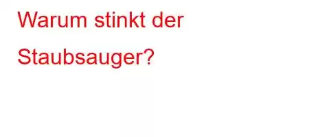 Warum stinkt der Staubsauger?