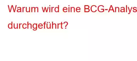 Warum wird eine BCG-Analyse durchgeführt