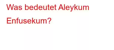 Was bedeutet Aleykum Enfusekum?