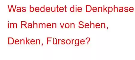 Was bedeutet die Denkphase im Rahmen von Sehen, Denken, Fürsorge