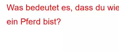 Was bedeutet es, dass du wie ein Pferd bist?