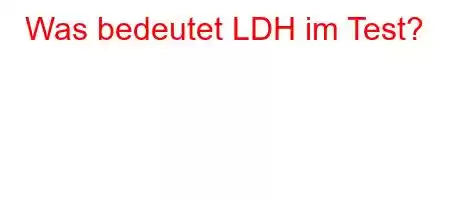 Was bedeutet LDH im Test?