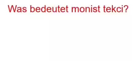 Was bedeutet monist tekci?