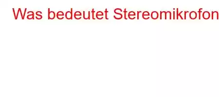 Was bedeutet Stereomikrofon?