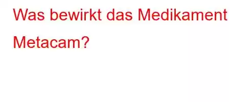 Was bewirkt das Medikament Metacam?