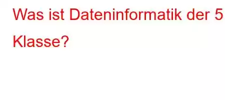 Was ist Dateninformatik der 5. Klasse?