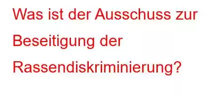 Was ist der Ausschuss zur Beseitigung der Rassendiskriminierung?