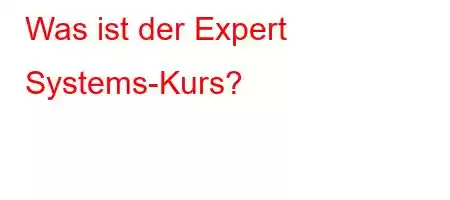 Was ist der Expert Systems-Kurs?