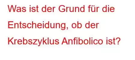 Was ist der Grund für die Entscheidung, ob der Krebszyklus Anfibolico ist