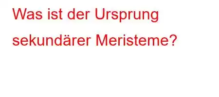 Was ist der Ursprung sekundärer Meristeme?