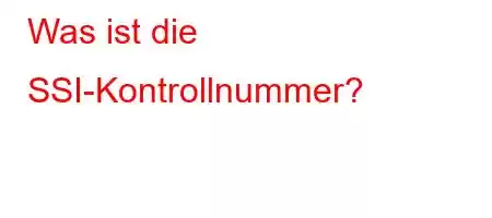 Was ist die SSI-Kontrollnummer?