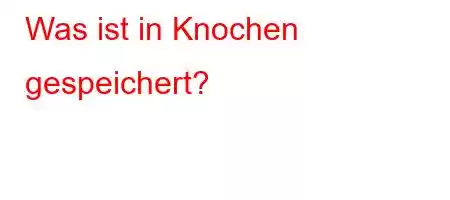 Was ist in Knochen gespeichert?