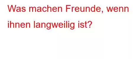 Was machen Freunde, wenn ihnen langweilig ist?