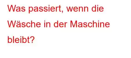 Was passiert, wenn die Wäsche in der Maschine bleibt