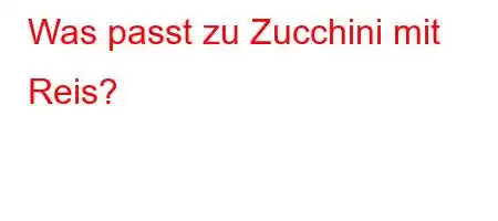 Was passt zu Zucchini mit Reis?