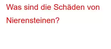 Was sind die Schäden von Nierensteinen?