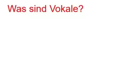 Was sind Vokale?