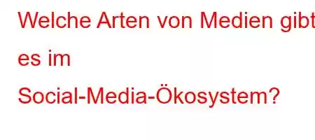 Welche Arten von Medien gibt es im Social-Media-Ökosystem?