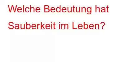 Welche Bedeutung hat Sauberkeit im Leben?