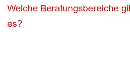 Welche Beratungsbereiche gibt es