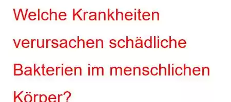 Welche Krankheiten verursachen schädliche Bakterien im menschlichen Körper?