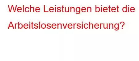 Welche Leistungen bietet die Arbeitslosenversicherung